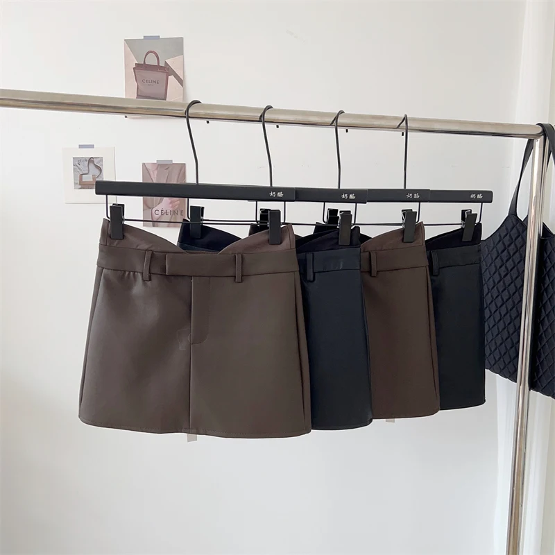 

Mini Skirts For Women New Summer Solid Simple A-line Office Ladies Elegant Temperament All-match Designed Chic Skirt