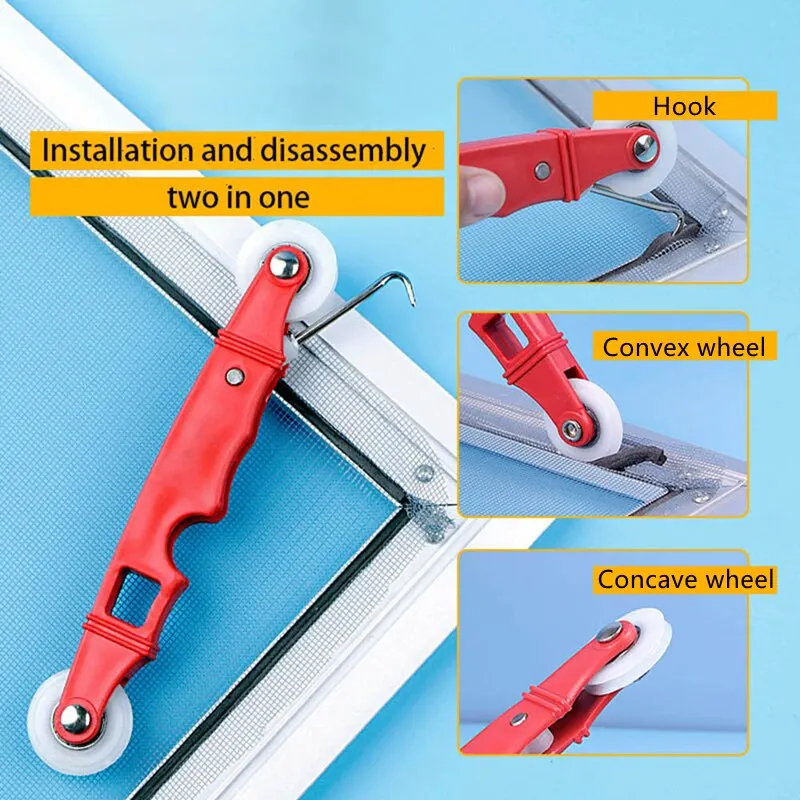 1PC plastic / metal Gauze Wheel Window Install Tool Screen Door Window Installation Hand Spline Roller Rolling Tool Home