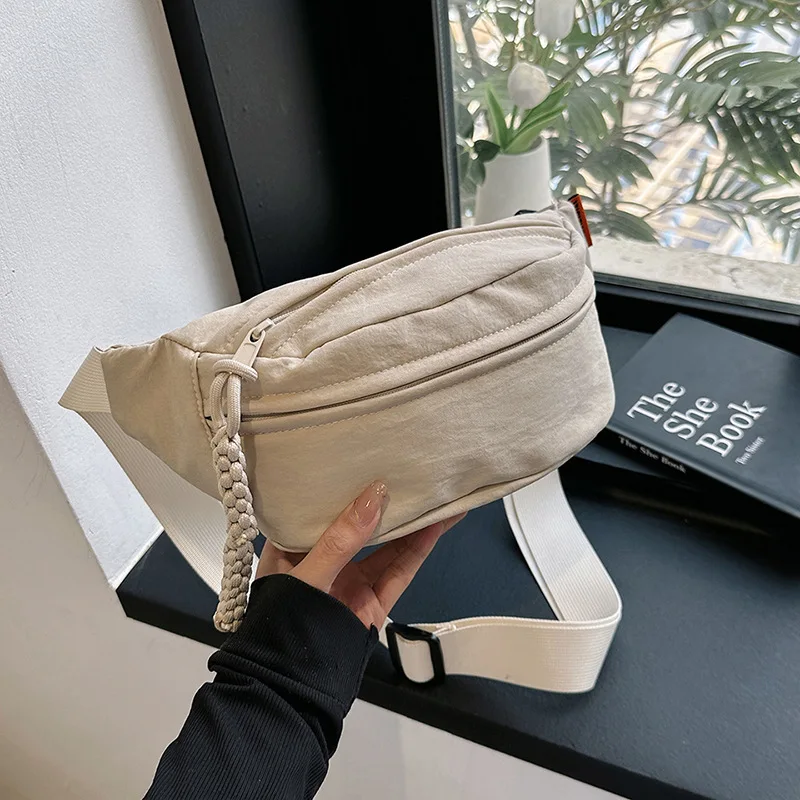 Casual Trend Waist Bag Hip Pack Street Style Women Belt Bags Large Capacity Nylon Waist Packs Unisex Hip-Hop Crossbody Chest Bag