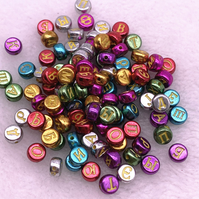 7x4mm Multicolour Oval Shape Letter Acrylic Loose Spacer Beads for Jewelry Making DIY Handmade Bracelet Accessories