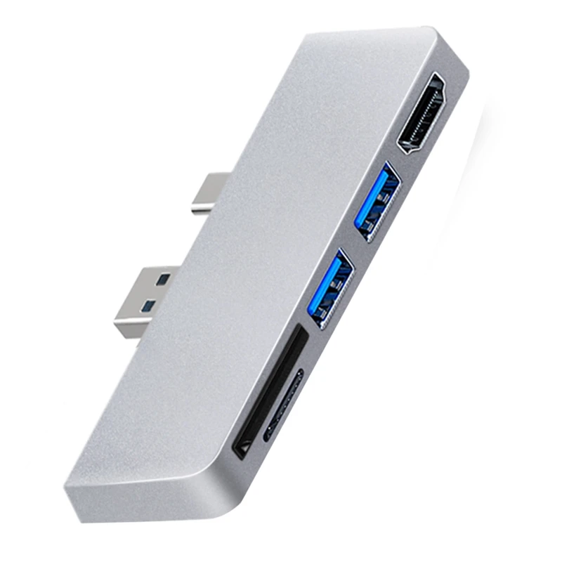 

Для USB-концентратора Surface Pro 7, 4K-совместимый адаптер + USB-порт для передачи аудио + 2 USB 3,0 + кардридер SD/TF