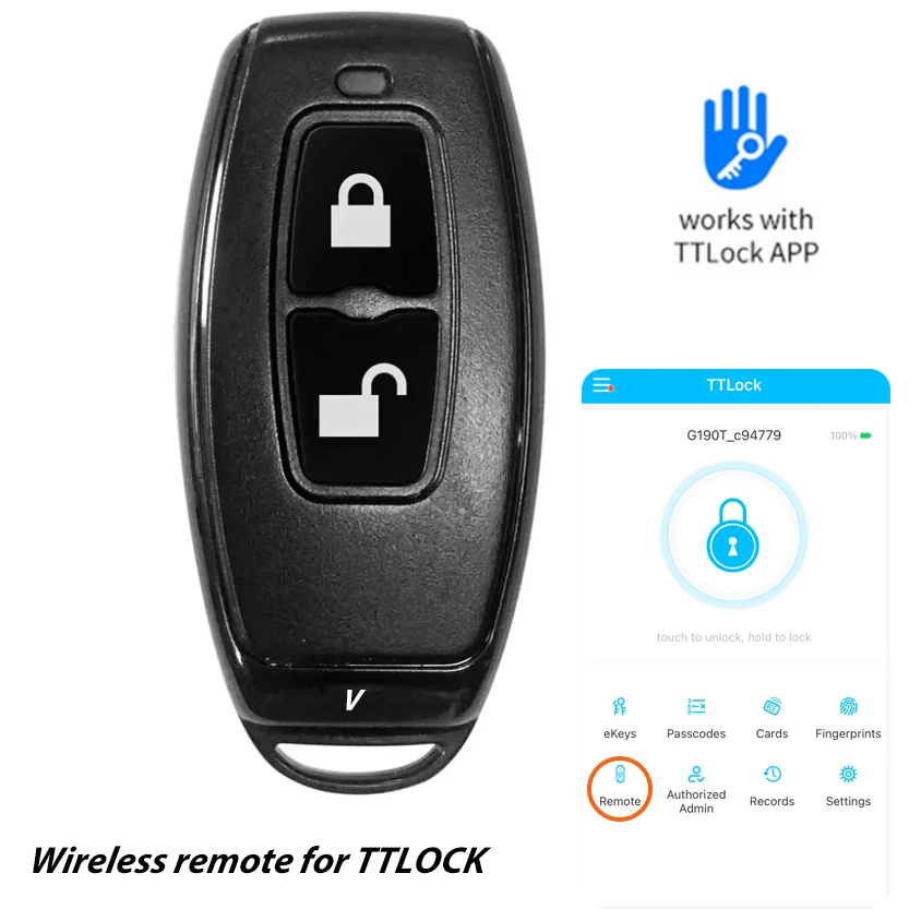 Wireless Remote Controller Bluetooth Key fob For TTLOCK Smart Lock Smart Devices with RF module s3 sherlock lock with 2unit bluetooth key in stock keyless lock smart door lock bluetooth wireless phone app open