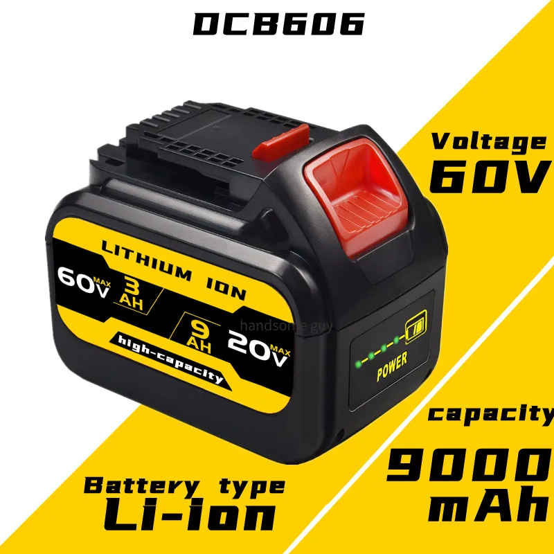 

DCB606 9000mAh 20V/60V/120V MAX Battery, Replacement for Dewa DCB609G DCB612 Work with All 20V/60V/120V Cordless Power Tools
