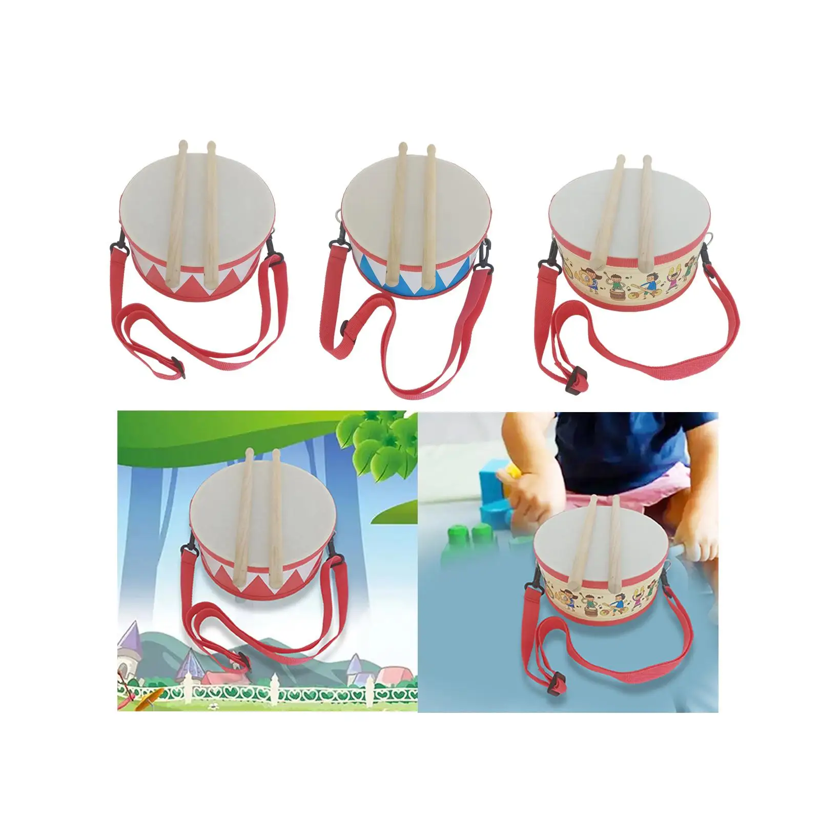 Kids Drum Set Wooden Drum Toys Musical Toys for Toddlers Boys Girls Valentines Day Gifts