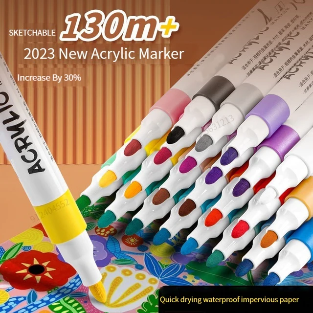 48/36/24/12 Colors Acrylic Paint Marker Set Art Markers Painting Pen  Graffiti For Stone