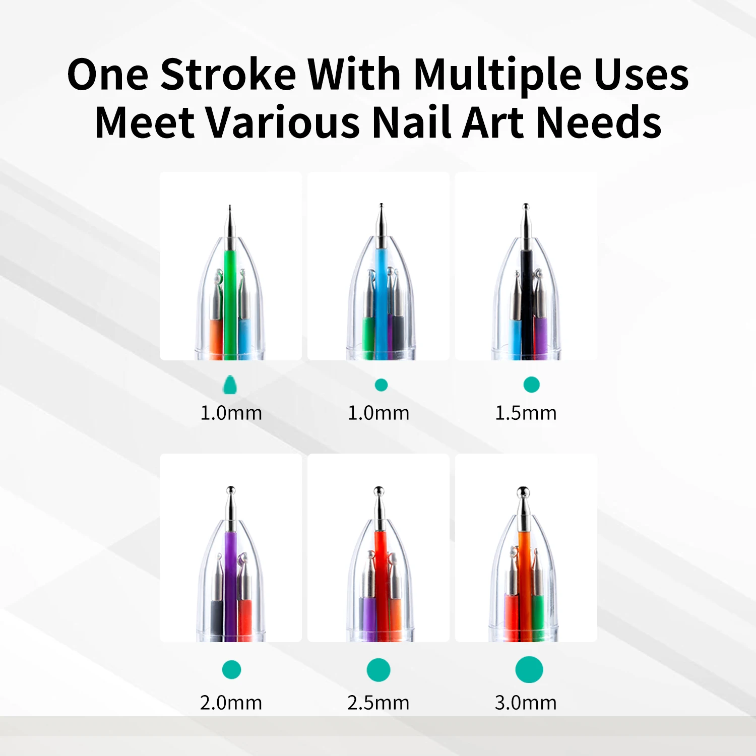 Nail Art Pen 6-in-1 Multi-tip Nail Dotting Tool for Gel Polish Painting Salon Home DIY Manicure Designs nail art pen nail art tools