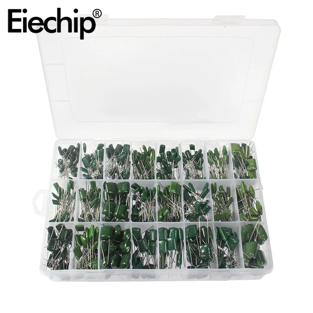 Kit Assortito 180 Condensatori In Poliestere – 18 Valori Diversi Da 2A471J A 2A224J Per Elettronica E Hobby