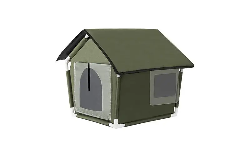 

Outdoor Cat House Cat Winter House Removable Cushion Enclosed Pet Tent Waterproof Small Dog House Foldable Cat Nest Cat Bed