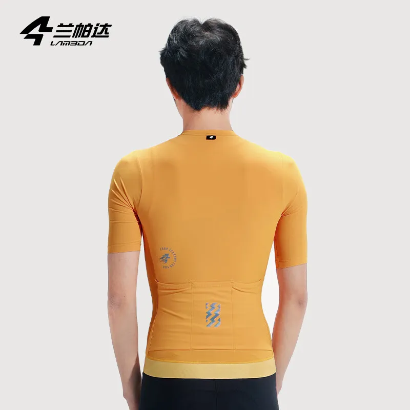 LAMEDA Men's Short Sleeve Cycling Jersey Moisture Wicking Bicycle Top for Road Mountain Bike Lightweight High Elastic Sport 2
