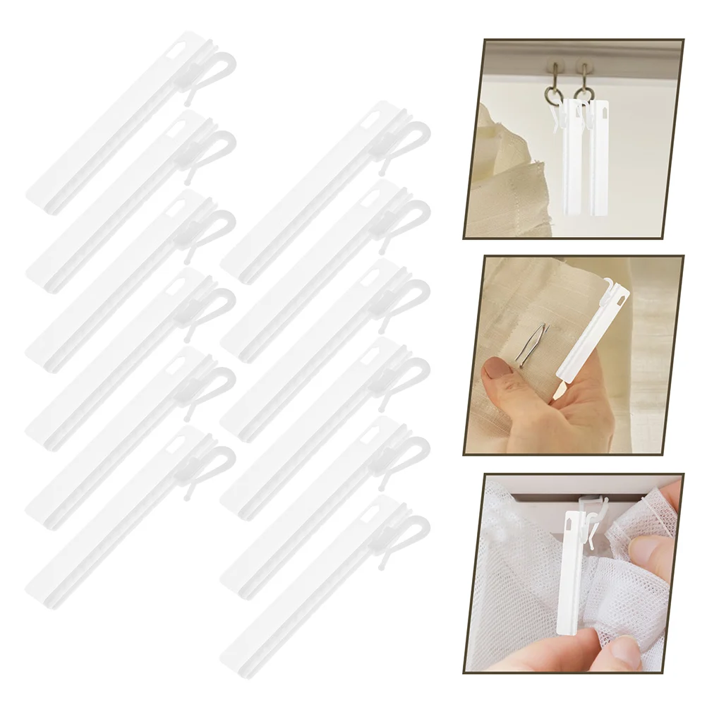 20 Ganci Regolabili Per Tende In Plastica – Sistema A Cricchetto 9 Cm – Bianco, Per Tende E Tende Da Doccia - 5
