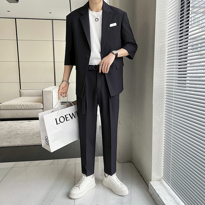Suits Men Half Sleeve Blazer Jacket 