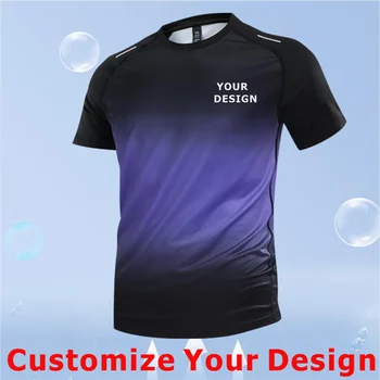 Personalizza il tuo design T-shirt da corsa da uomo Summer Top riflettente Quick Dry manica corta traspirante Fitness Sports Jersey XXS-5XL