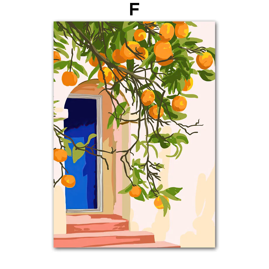 ตัวเลือกสินค้า ภาพวาดผ้าใบตกแต่งห้องนั่งเล่นสไตล์สวนมะนาว