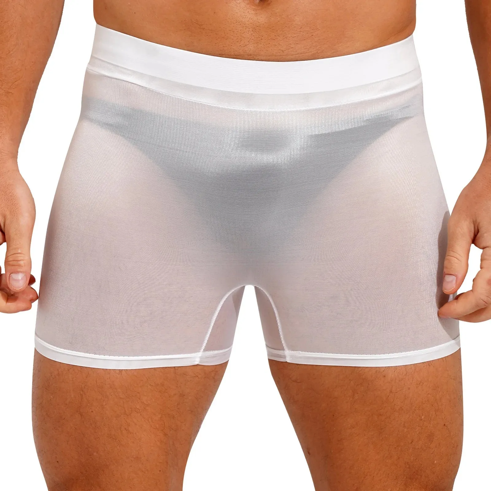 Men underwear Mens Lingerie Semi See-through Shorts Stretchy Low Rise Short Pants Underwear Nightwear