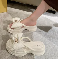 Women Slippers 2025 Summer Casual Shoes Versatile Thick Sole Women flip flop Outwear Bow Beach Slippers Sexy Slides tongs femme - Image 6