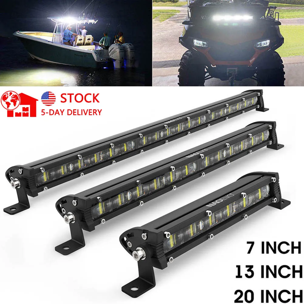 6D Ultra Strip LED Light Bar – 8"/14"/20" Inch Driving & Fog Lamp | High-Intensity 4x4 Off-Road Work Light for Motorcycle, SUV, ATV, UTV, Tractor 1