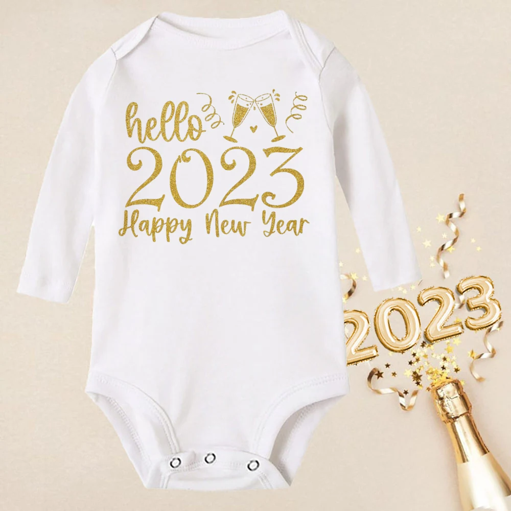 Body En Coton Imprimé «happy New Year Twenty 24» Bébé Garçon