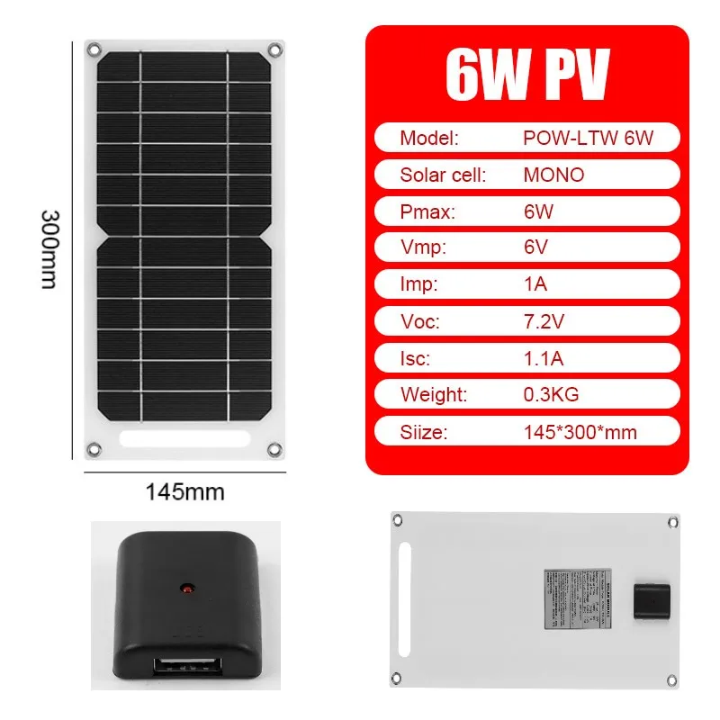 GGJ panneau solaire Portable 40W/20W/10W/6W panneaux solaires flexibles 12V 18V système de Charge de batterie téléphone batterie externe Camping RV maison