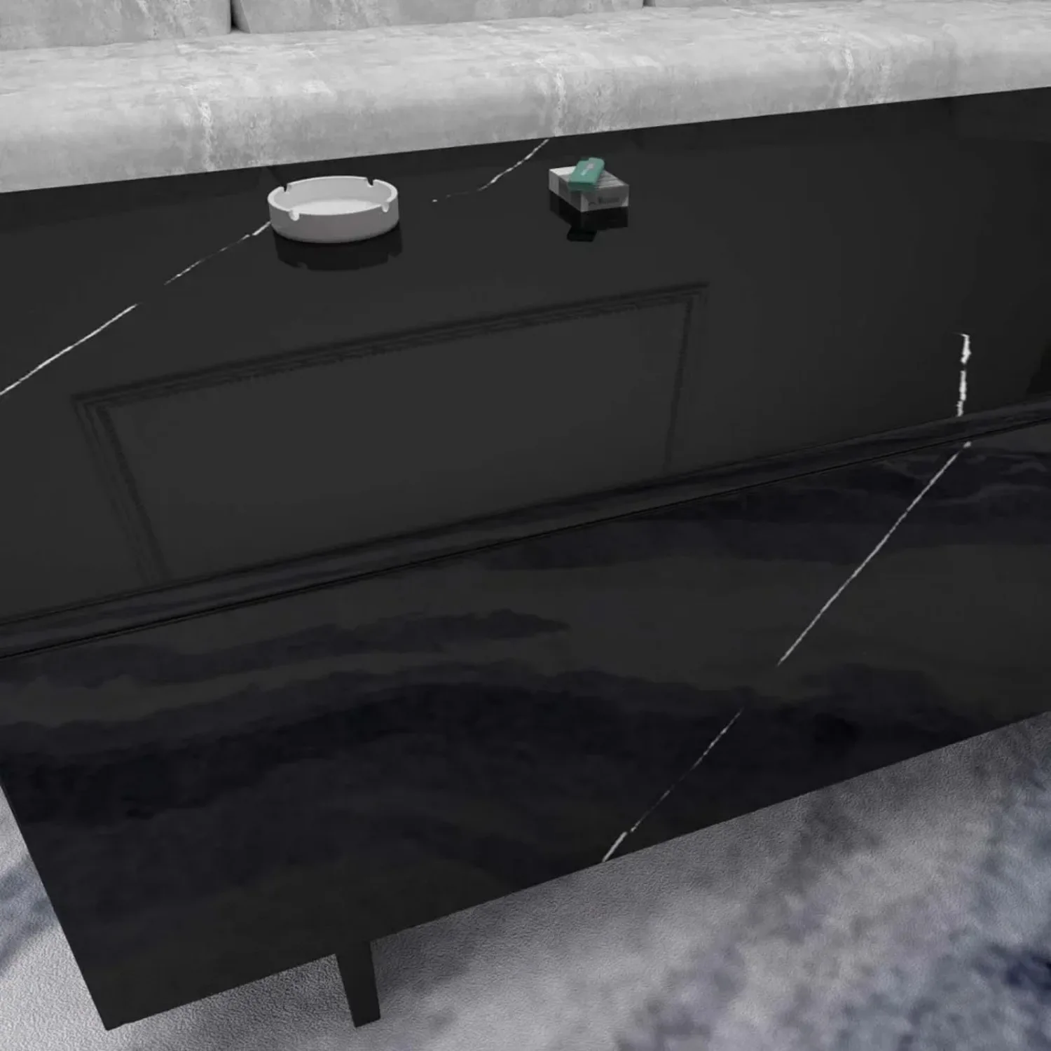 Marble Rectangle Coffee Tables for Living Room,Modern Side Table,Contemporary High Gloss Elegant Center Table