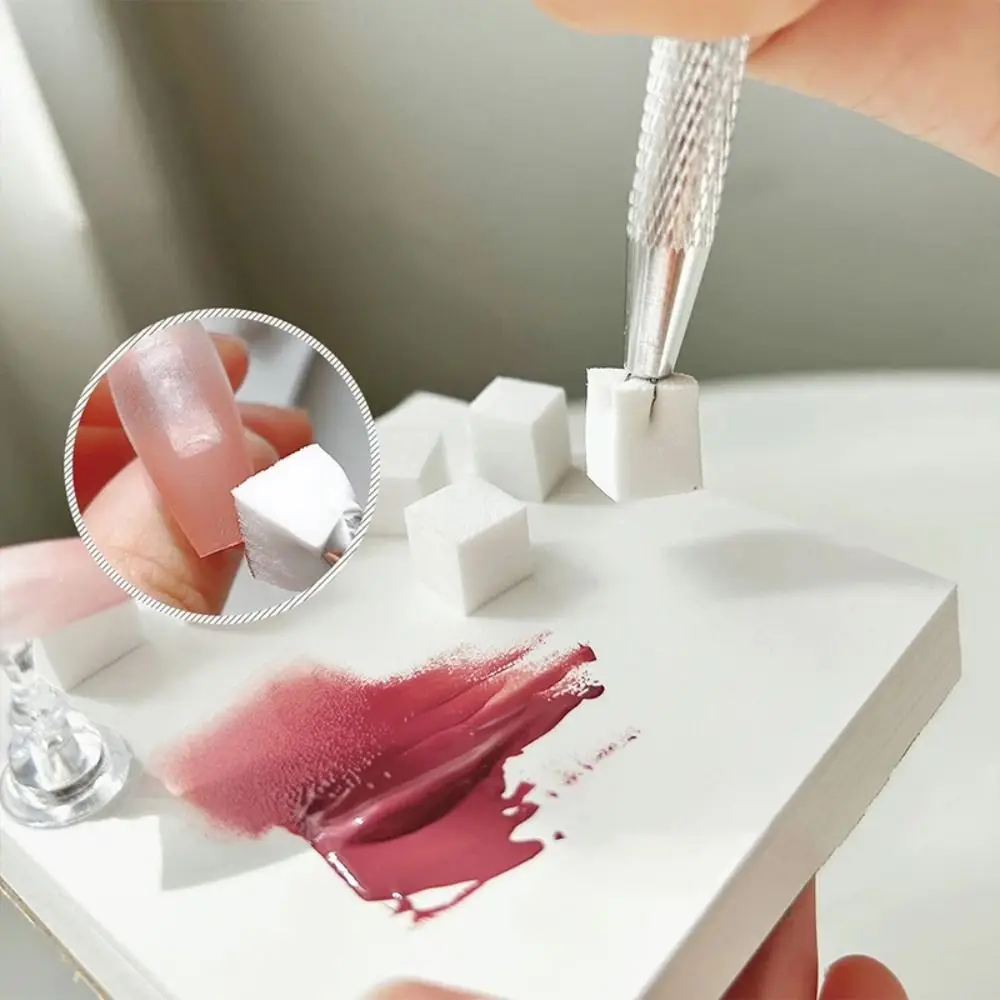 50Pcs DIY Beauty Nail Art Tools Square Nail Sponge Nail Brushes Gel Polish Design Soft Sponges Nail Gradient Sponge Grab Pen