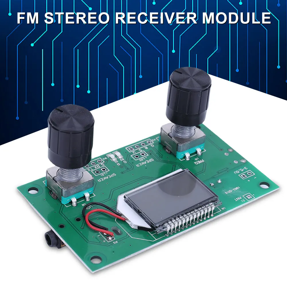 LCD 디스플레이가 있는 디지털 FM 수신기 모듈 주파수 변조 스테레오 회로 기판 50Hz-18KHz DC 3-5V DSP PLL 수신용
