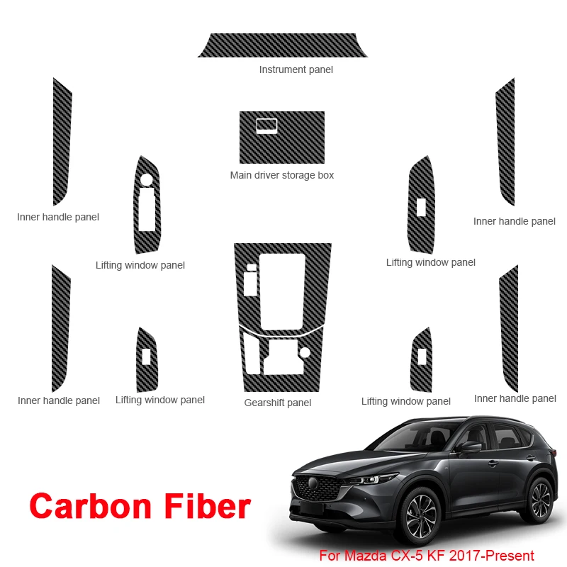 Kaufe Für Mazda CX-5 2013-2016 Carbon Look Auto Tür Trim Säule Beiträge  Abdeckung Kits Aufkleber Fenster Dekoration