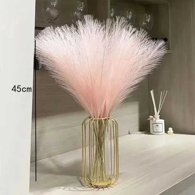 10PCS Artificial Pompous Grass Pompass Branches Fake Fluffy Stems Plants Vase Filler for Home Boho Decor Flower Arrangement 6