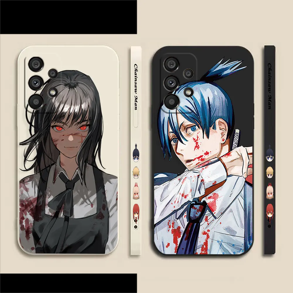 

Hot Blooded Anime Chainsaw Man Phone Case For Samsung A91 A14 A73 A72 A71 A53 A52 A51 A42 A33 A32 A23 A22 A21S 4G 5G Case Fundas