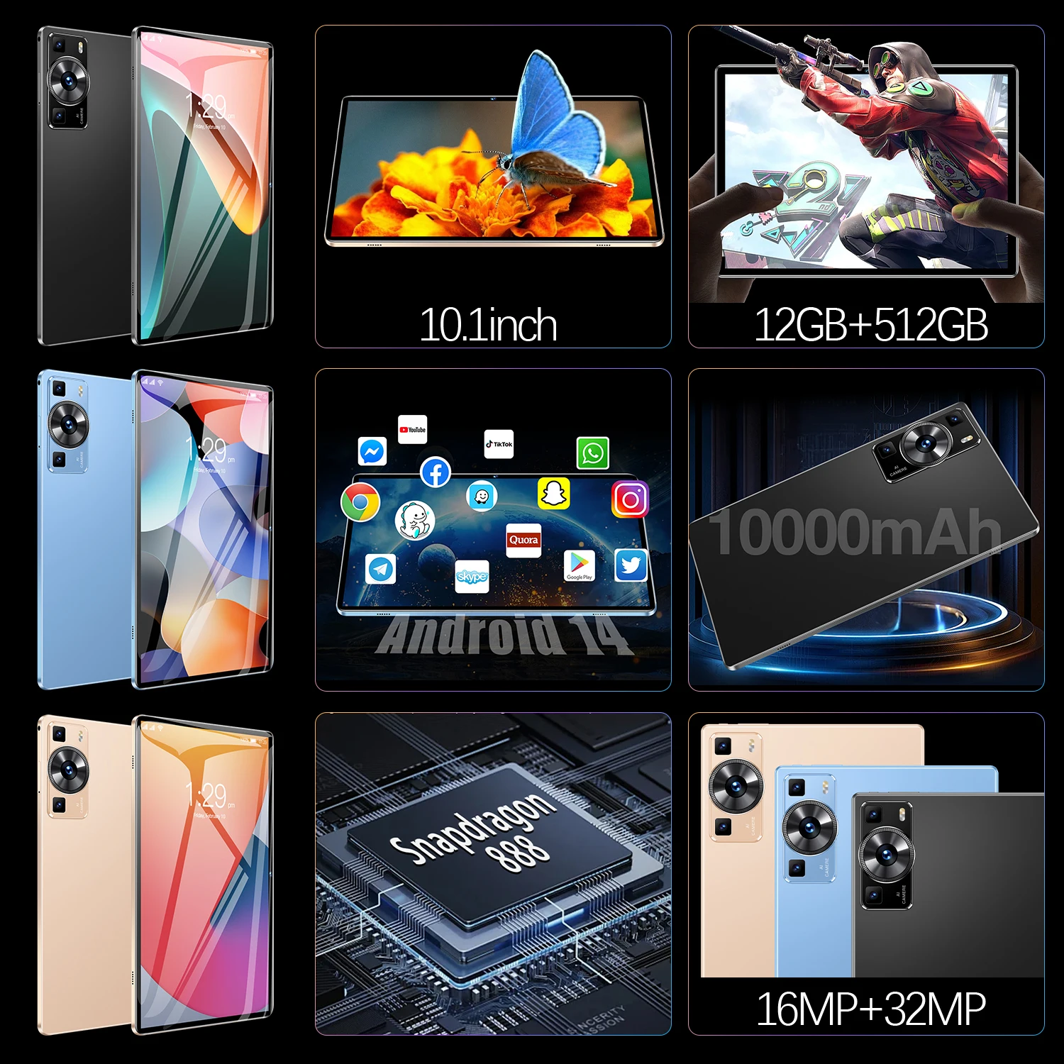 º PC P60 , ۷ι , 2024 , 巡 888, ȵ̵ 13, Tarjeta SIM , RAM 16GB + ROM, 1TB, 5G, , GPS