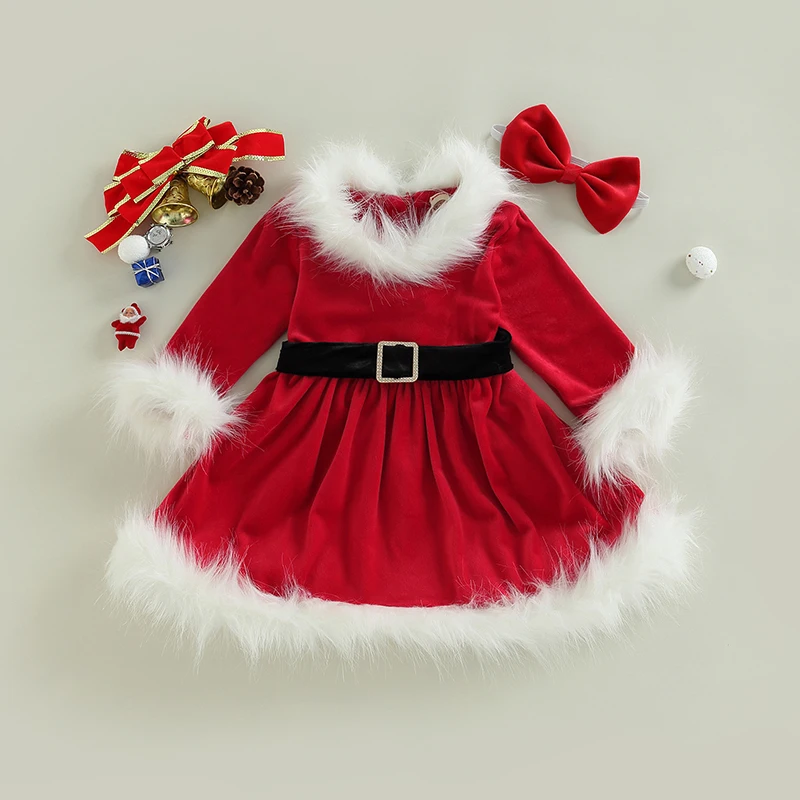 ALMA-LS-BABYDOLL-DRESS (KIDS) - SANTAS WISHLIST RED X-MAS23 main image 0