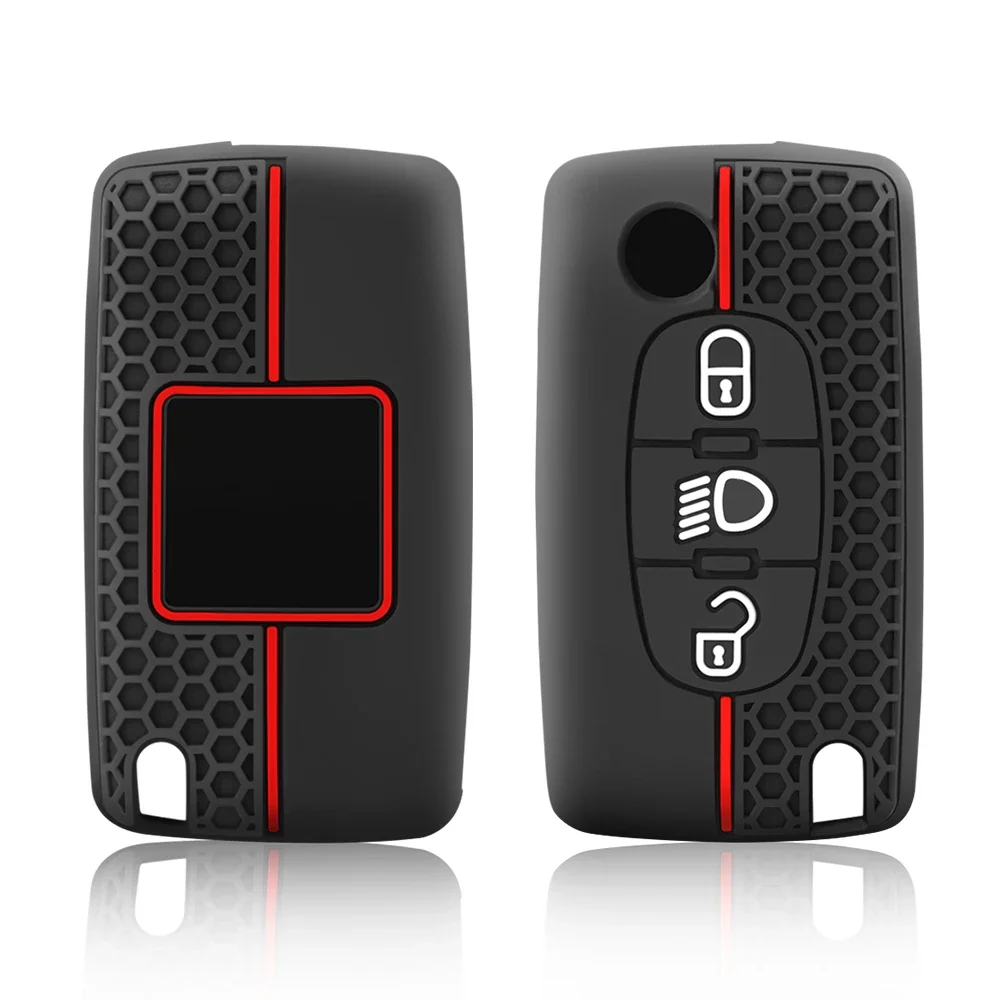Housse de clé de voiture en Silicone, pour citroën C5 X7 C4 Picasso Cactus Berlingo C3 Xsara C6 C8 C5, étui de Protection pliable exclusif à 3 boutons