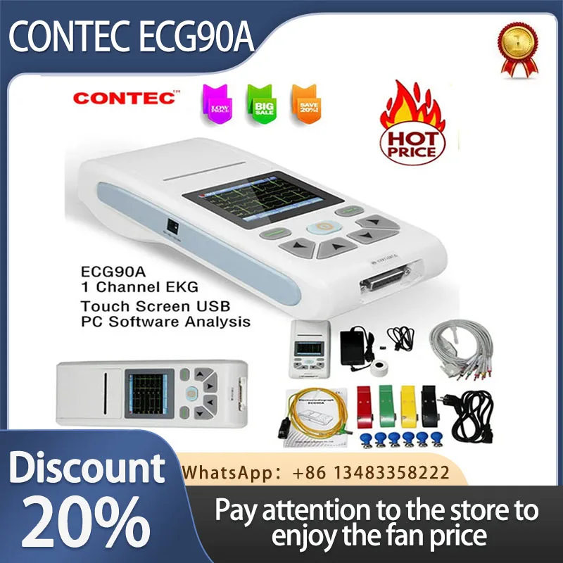 CONTEC 12-Channel ECG/EKG Machine Electrocardiograph, PC software, Touch Screen ECG90A ECG 90A