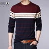 Men's New Fashionable Striped Knitted Shirt Long Sleeved Comfortable All Season Base Shirt Casual Top 4