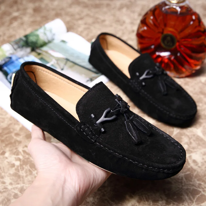 

Tassel Loafers Men Casual Shoes Suede Leather Loafer Man Moccasins Slip On Driving Shoes for Men Flats mocasines hombre