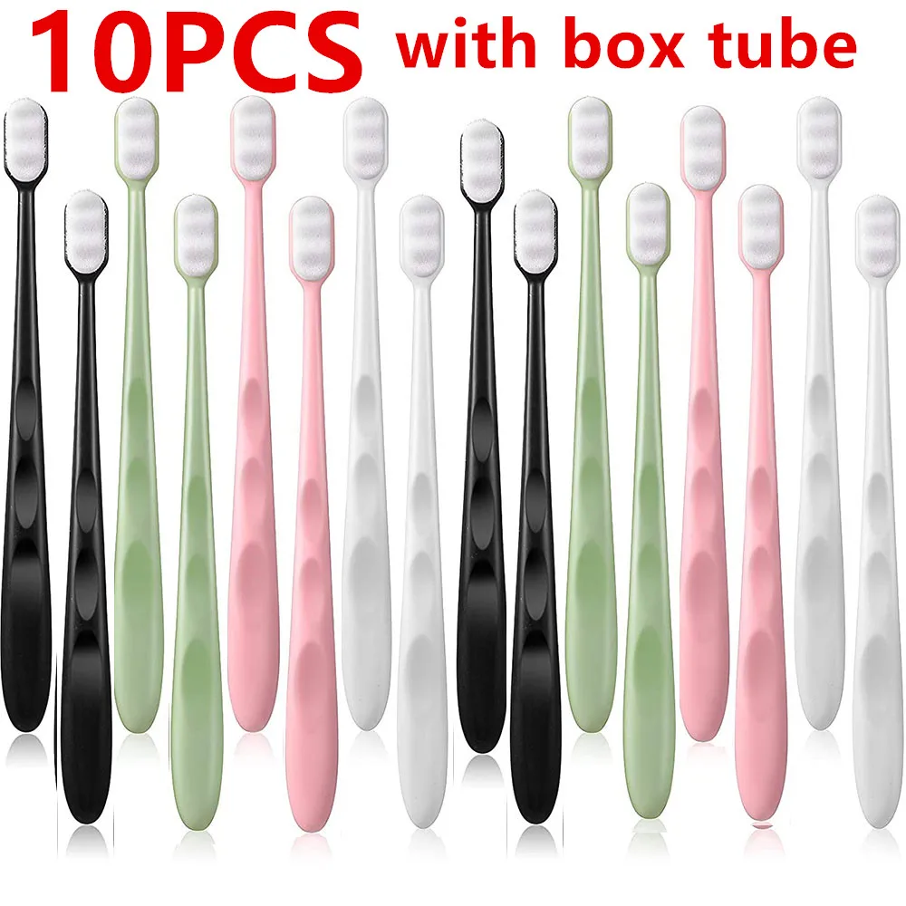 

10 pcs Extra Soft Toothbrush Micro-Nano 20000 Floss Bristles Manual Toothbrush for Sensitive Teeth Pregnant Women Elderly Child