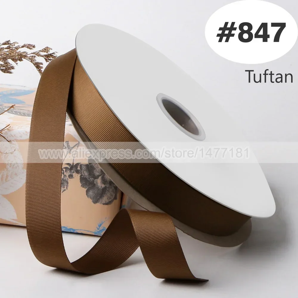 High-Quality Brown Ivory Grosgrain Ribbon - Perfect for Bow Making & Weddings
