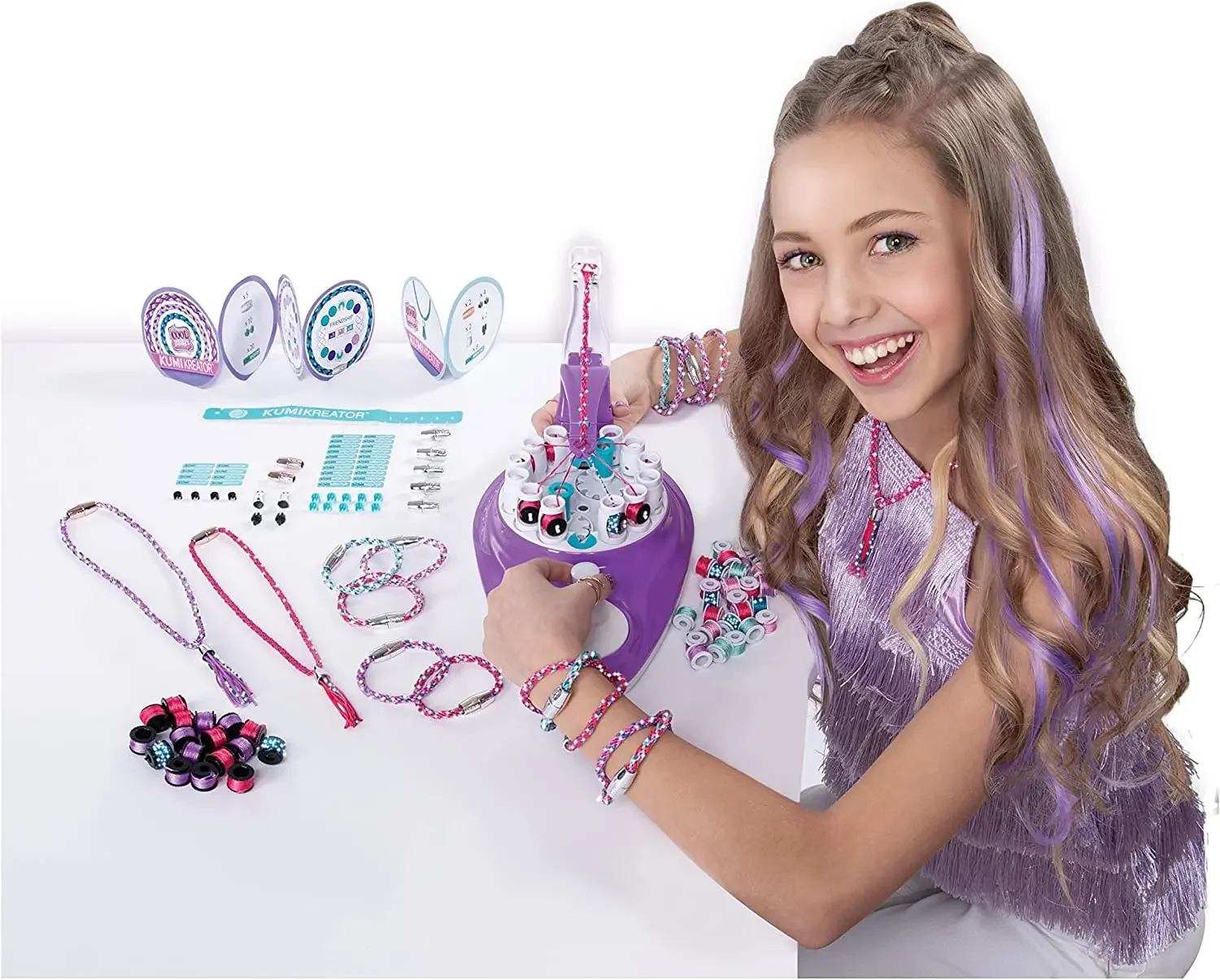Cool Maker 2-in-1 KumiKreator Necklace & Friendship Bracelet Maker Activity Children's Toy Girl Hair Extension Maker Fashion Toy 5