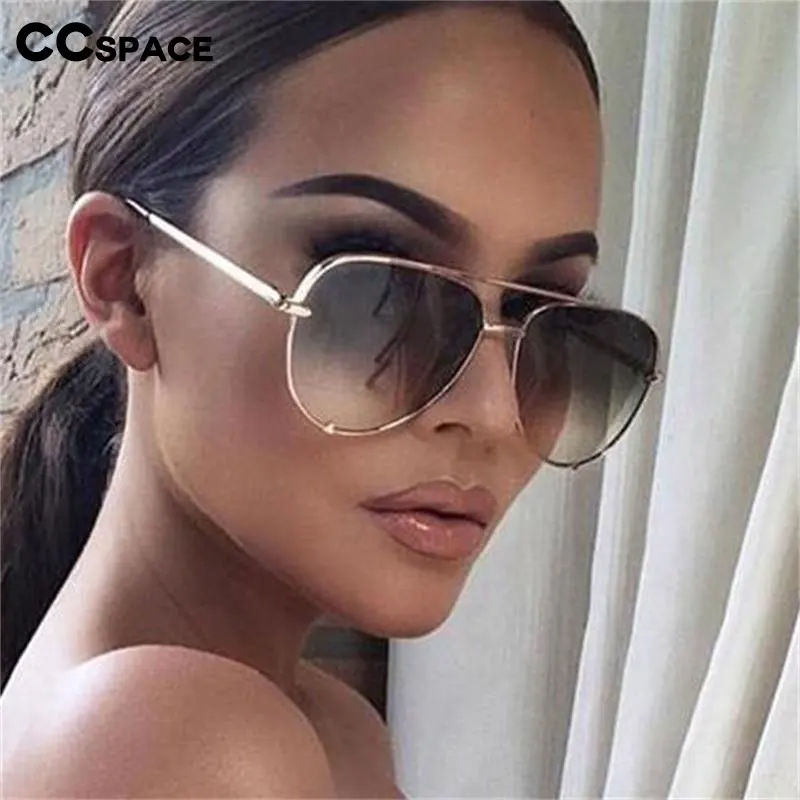 Luxury Oversized XL Pilot Sunglasses - Vintage Designer Women's Shades with UV400 Protection