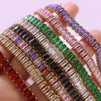 Black Iced Out Crystal Tennis Bracelets For Men Women Rectangle Zirconia Adjustable Chain on Hand Hip Hop Hippie Jewelry DZH051 - Image 2