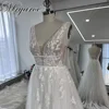 Mryarce Sexy Plunging Neck Sleeveless Embroidery Lace Beaded Wedding Dresses Tulle A Line Bridal Gowns 1