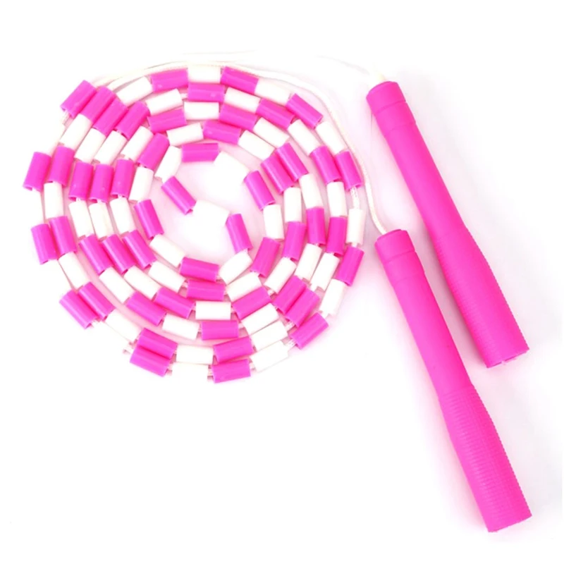 Soft Beaded Jump Rope Non-Slip Handle Adjustable Tangle-Free Segmented Fitness Skipping Rope Keeping Fit Training Playing