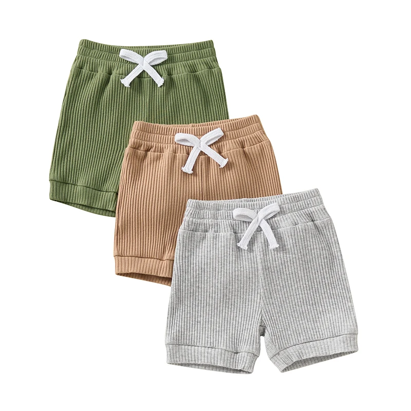 

Baby Girls Boys Shorts Set Elastic Waist Solid Summer Shorts Bottoms for Casual Daily