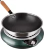 NEW.Wok Induction Cooktop 1700W 120V Wok Burner Induction Curved Electric Stove Hot Plate Round Bottom Frying Wok Evenly 2