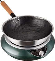 NEW.Wok Induction Cooktop 1700W 120V Wok Burner Induction Curved Electric Stove Hot Plate Round Bottom Frying Wok Evenly 2