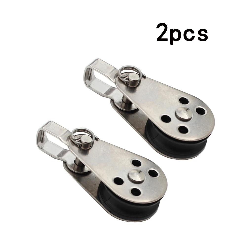 2pcs Kayak Pulley Blocks Pactrade Marine Anoe Boat Sailboat Kayak Anchor Trolley SS316 Pulley Block Durable Boat Accessories original alien v2 snake alien v1 v4 a1 ni80 ss316 10 feet 26ga 28ga 32ga wire diy coil heating accessories