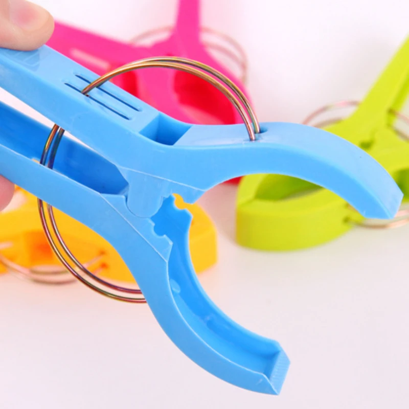 4/8pcs Large Bright Colour Clothes Clip Plastic Beach Towel Pegs Clothespin Clips Sunbed Home Wardrobe Storage