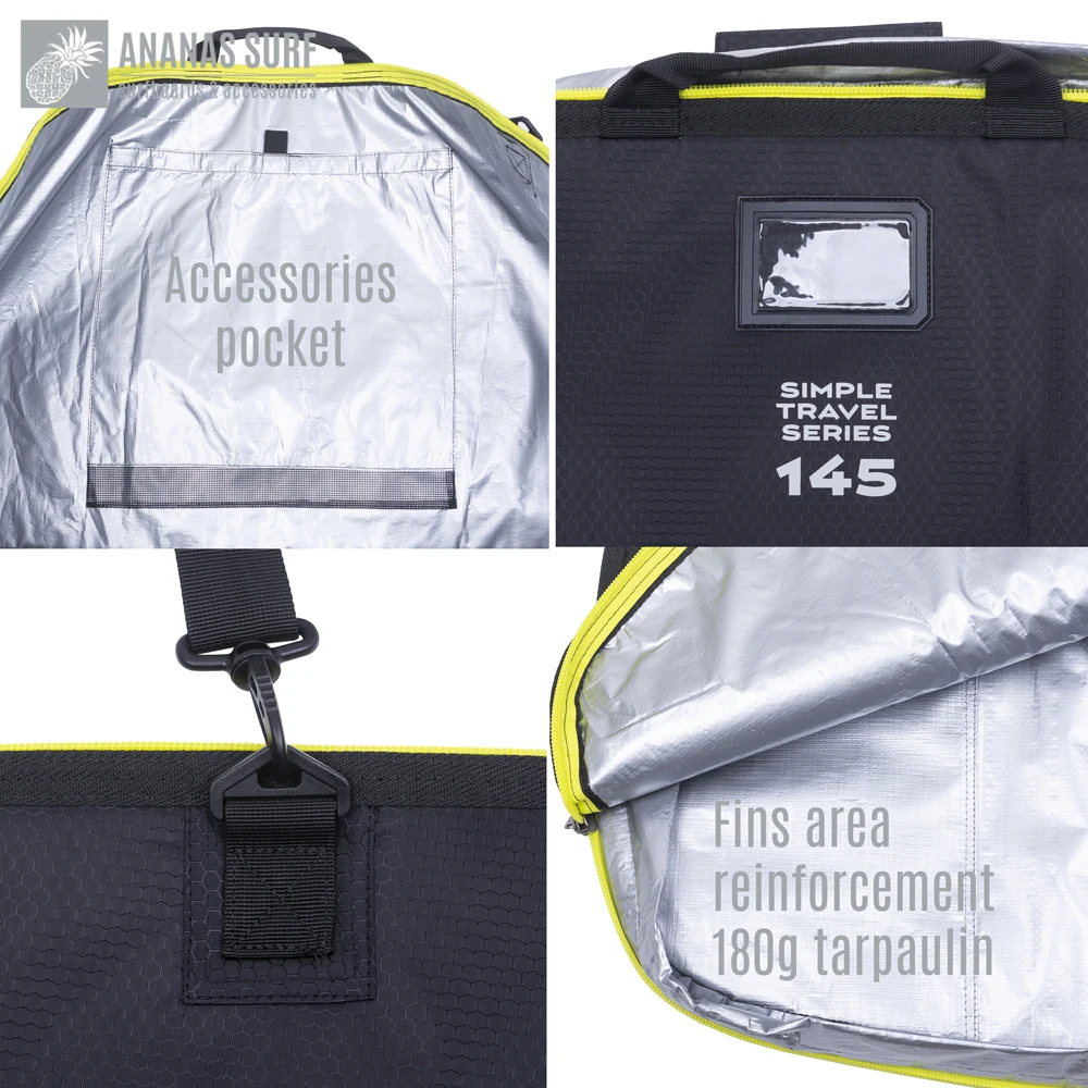 Ananas Surf Twintip Kiteboard Travel Bag Kitesurf Board Cover For 135, 145cm Wakeboard Wakesurf Protective Boardbag