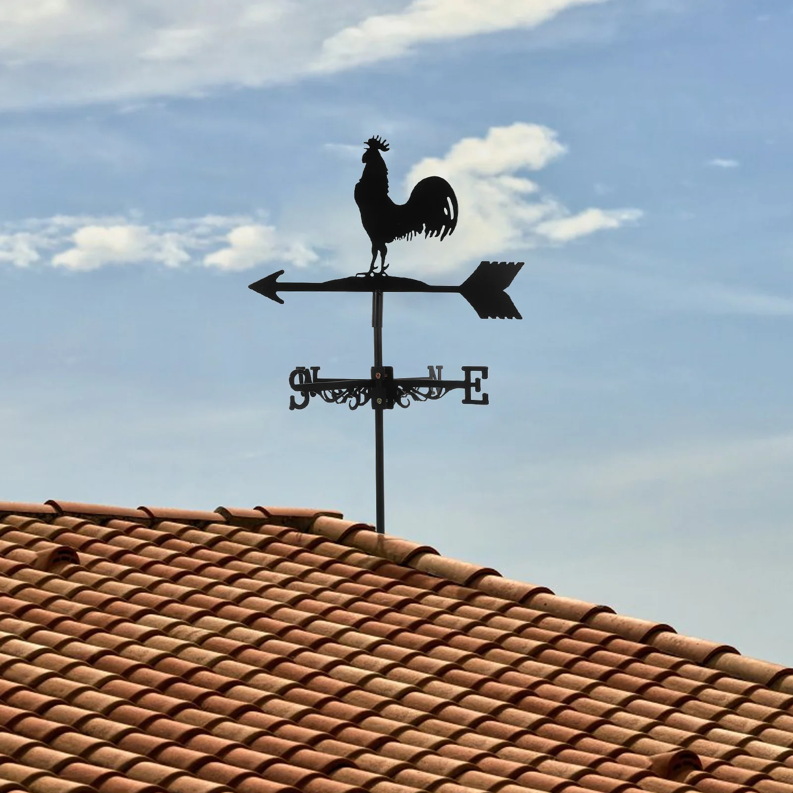 

Wind Vane Rooster Weathervane Ornament Retro Metal Weather Vane Wind Measuring Tool for Yard