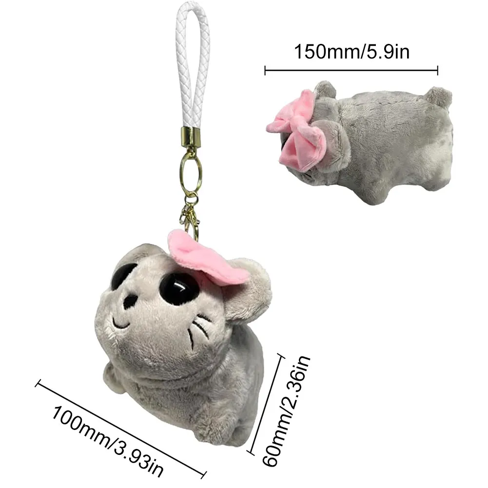 Plush Toy Phone Keychain Sad Hamster Meme Sound Music Plush Toy Crochet Plush Sad Hamster Meme Key Rings Kawaii Keychain Gift