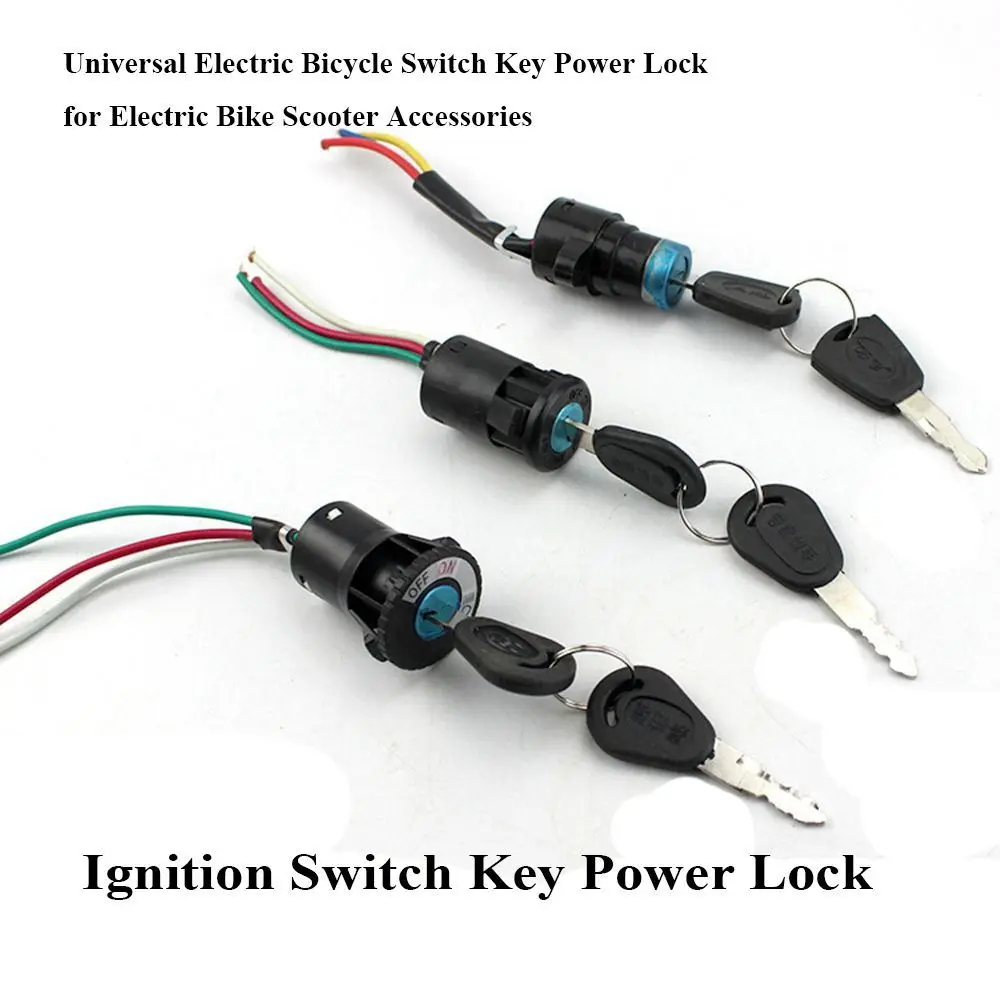 Ignition Switch E-Bike Key Power Lock Universal Electric Bicycle